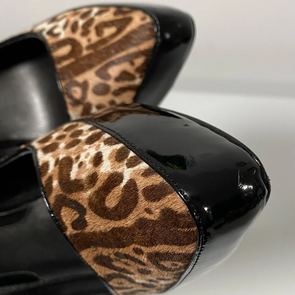 Leopard print platform heels